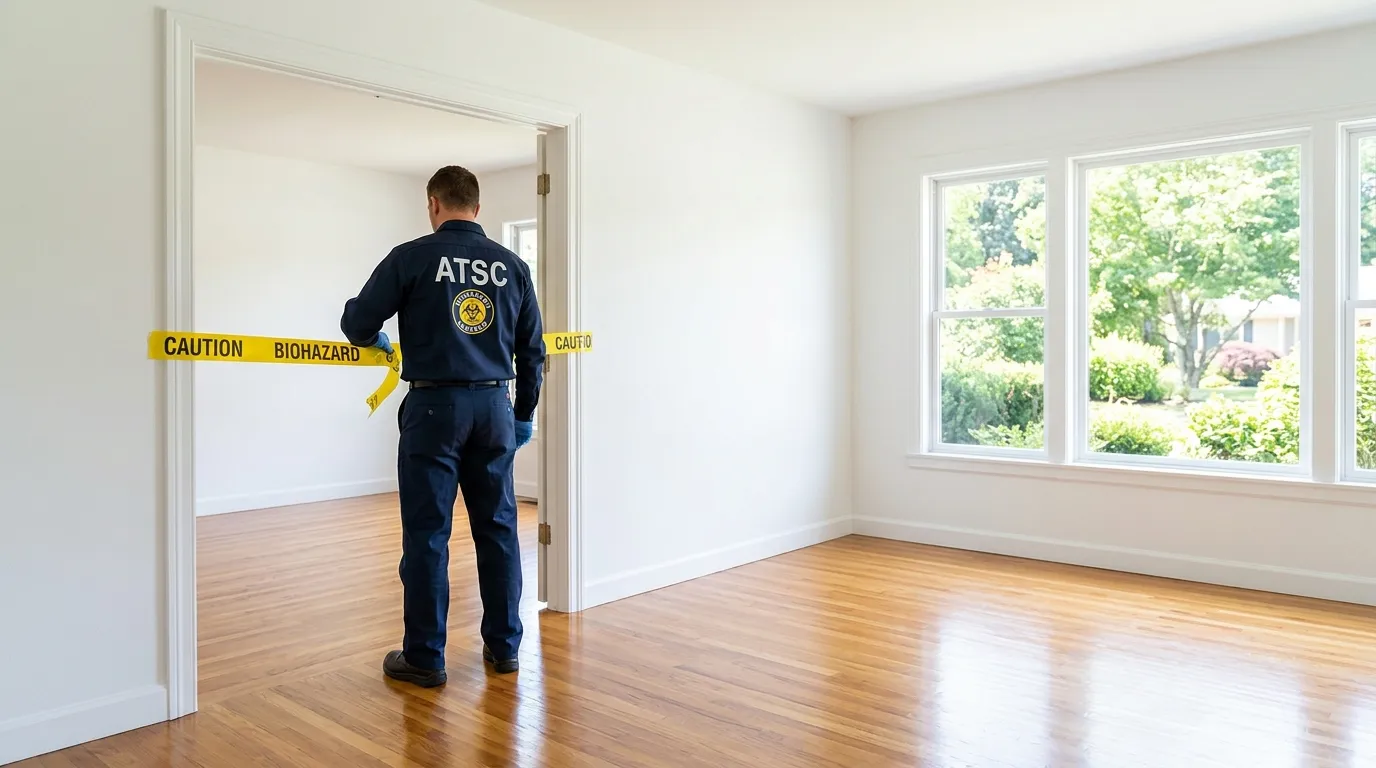 Certified biohazard cleanup crew performing Decomposition Cleanup in Plantation